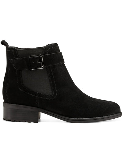 EASY SPIRIT Womens Black Buckle Accent Water Resistant Rae Round Toe Block Heel Zip-Up Booties 5.5 M