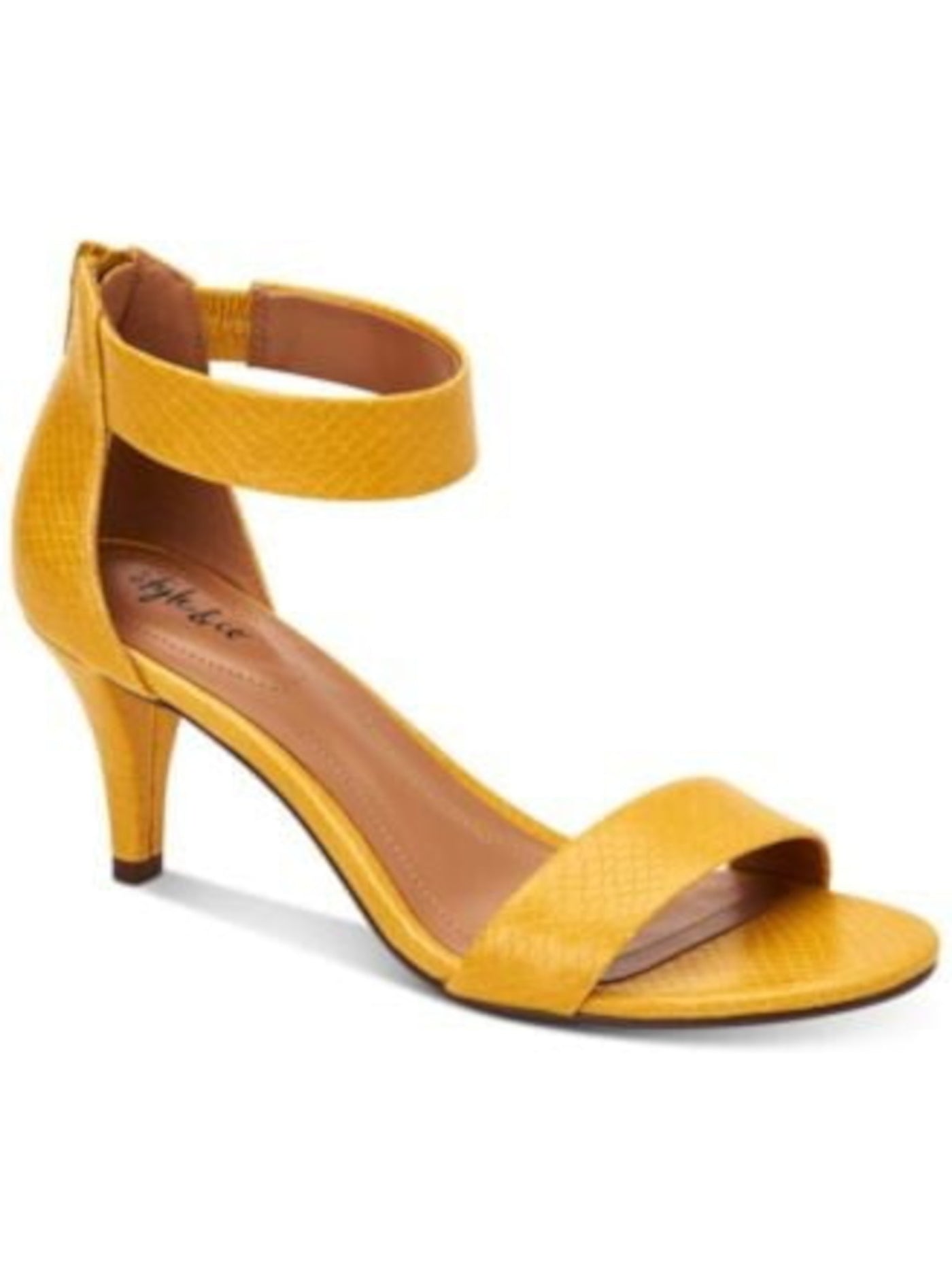 STYLE & COMPANY Womens Yellow Paycee Round Toe Stiletto Zip-Up Pumps Shoes 7.5 W