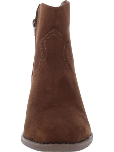 SUGAR Womens Brown Cushioned Tarah Almond Toe Block Heel Zip-Up Western Boot 8 M