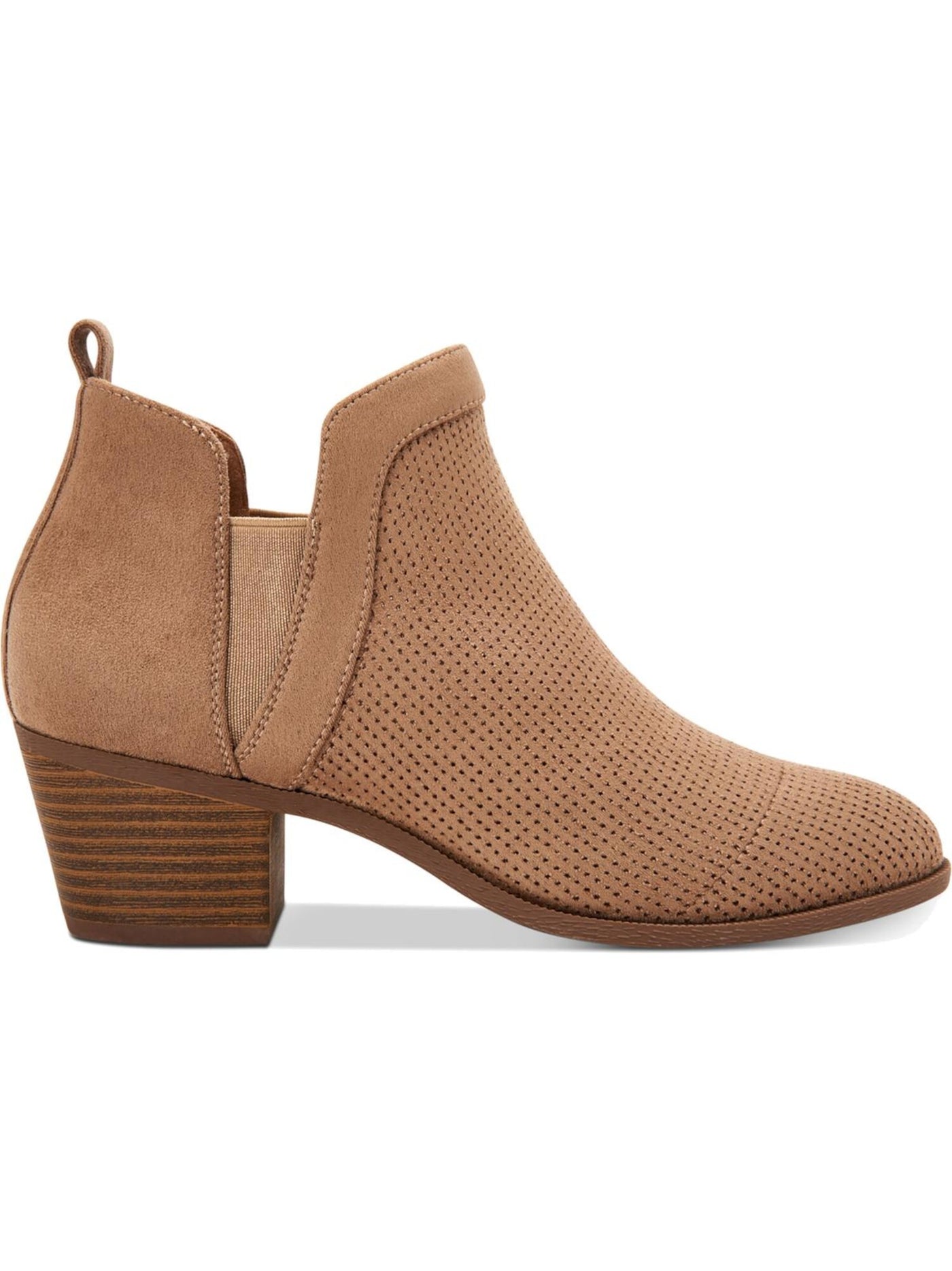 STYLE & COMPANY Womens Beige Stretch Gore Perforated Padded Myrrah Almond Toe Block Heel Booties M