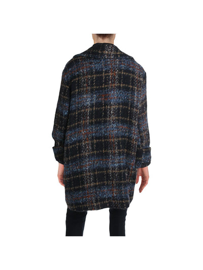 ROYALTY Womens Black Plaid Peacoat Winter Jacket M