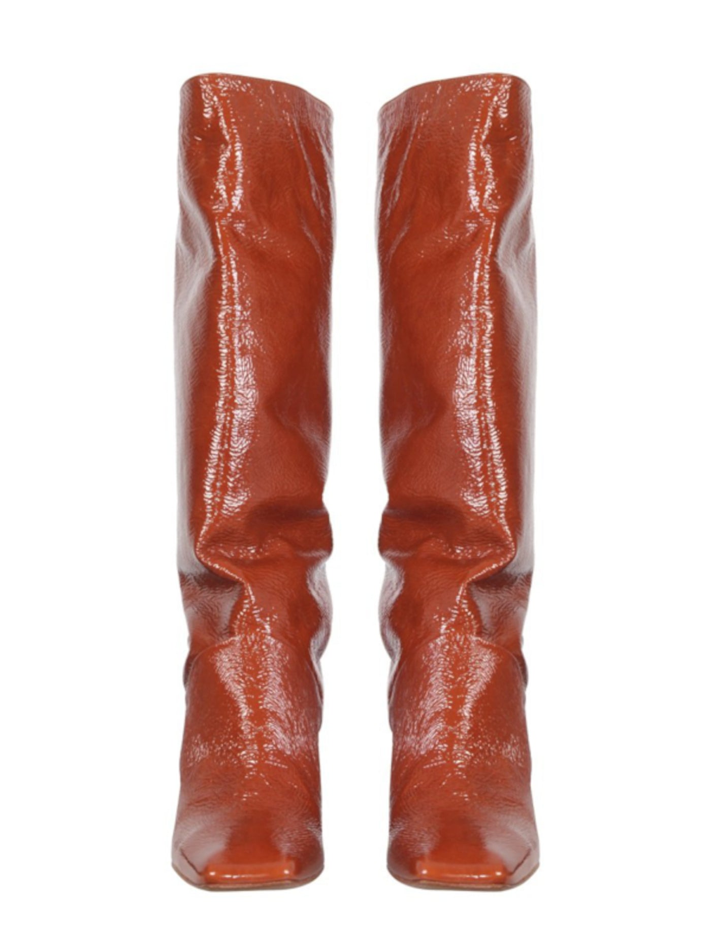 MISTA Womens Brown Comfort Finola Square Toe Block Heel Leather Slouch Boot 36