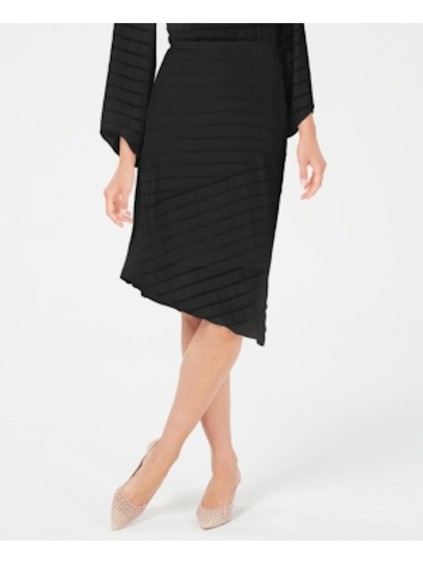 ALFANI Womens Black Pointed-hem Midi Wear To Work Skirt 4