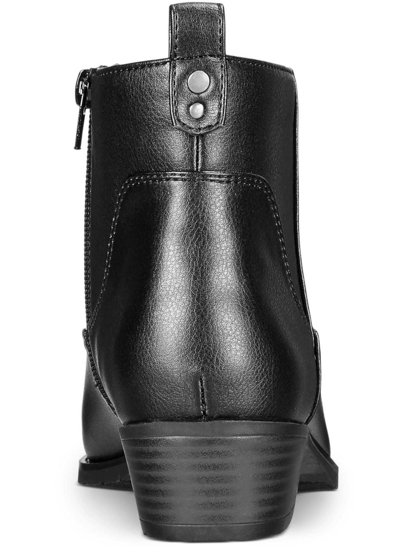 STYLE & COMPANY Womens Black Comfort Memphyss Round Toe Stacked Heel Zip-Up Booties 11 M