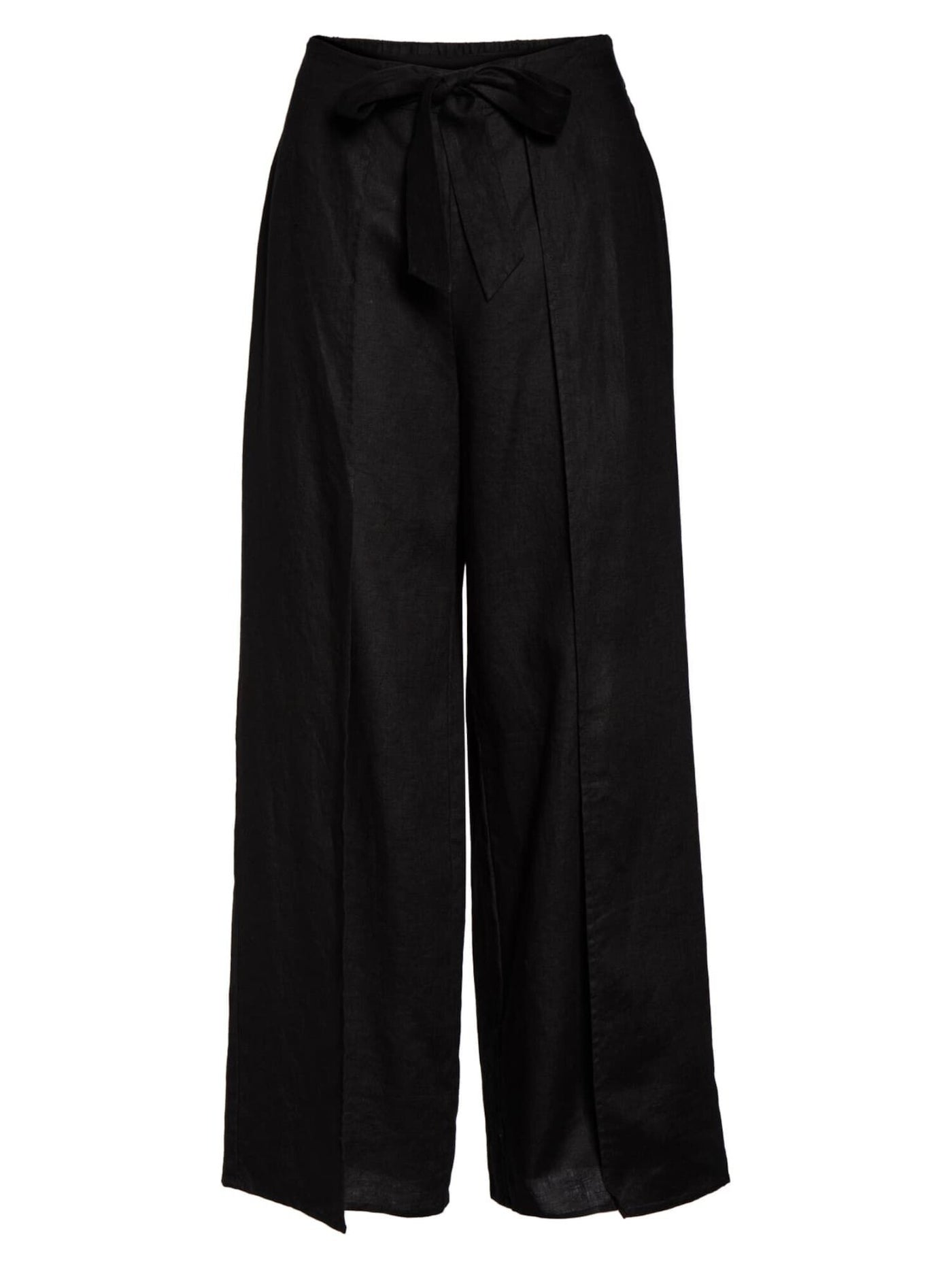 1. STATE Womens Black Tie Front Wide Leg Pants 6
