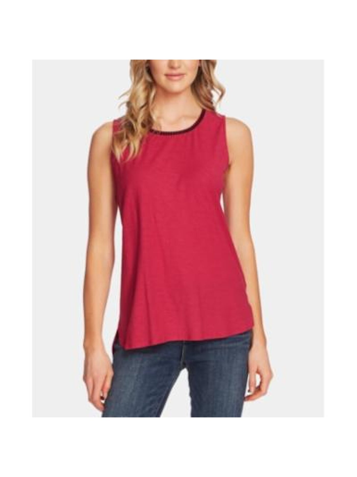 VINCE CAMUTO Womens Pink Sleeveless Jewel Neck Top S