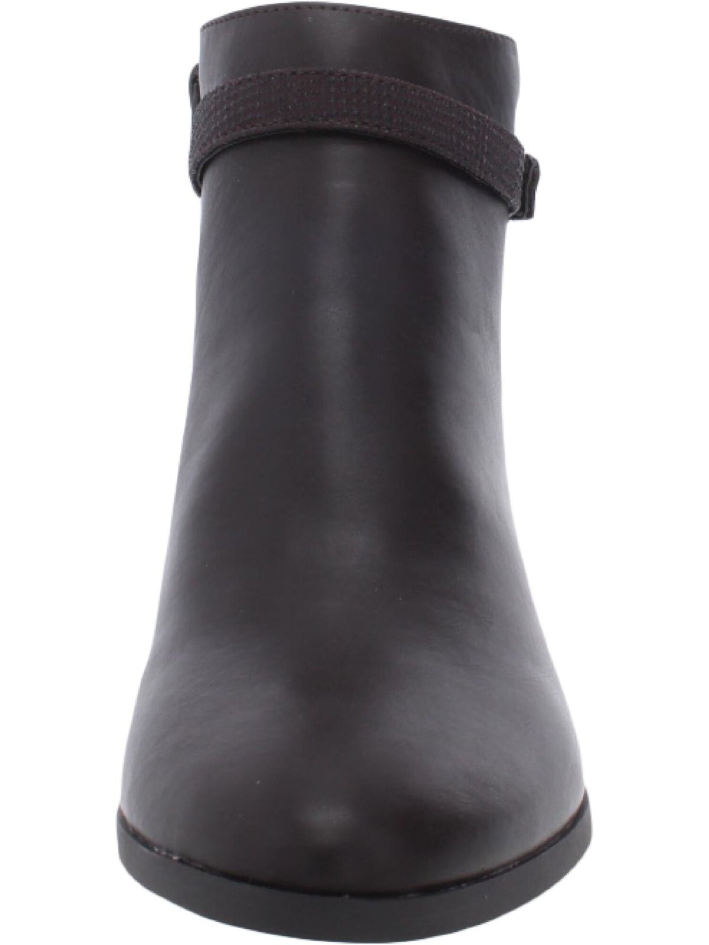 CHARTER CLUB Womens Brown Buckle Accent Comfort Pixxy Almond Toe Block Heel Zip-Up Dress Booties 8 M