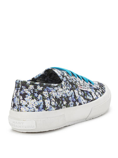 SUPERGA Womens Blue Floral Design Limited Edition Eyelet Mary Katrantzou Almond Toe Lace-Up Athletic Training Shoes 9.5