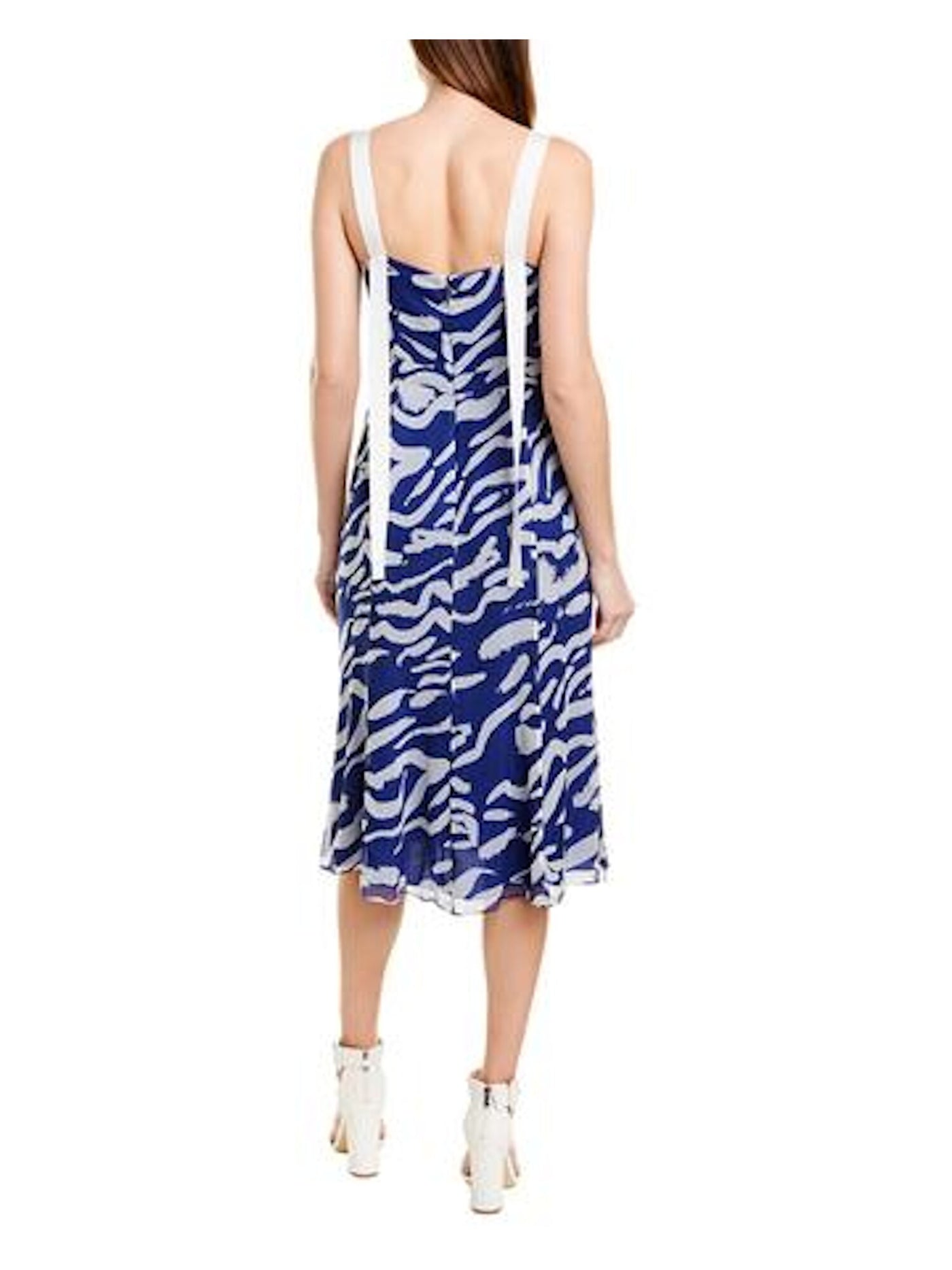 Prabal Gurung Womens Blue Sleeveless Midi Sheath Party Dress 0