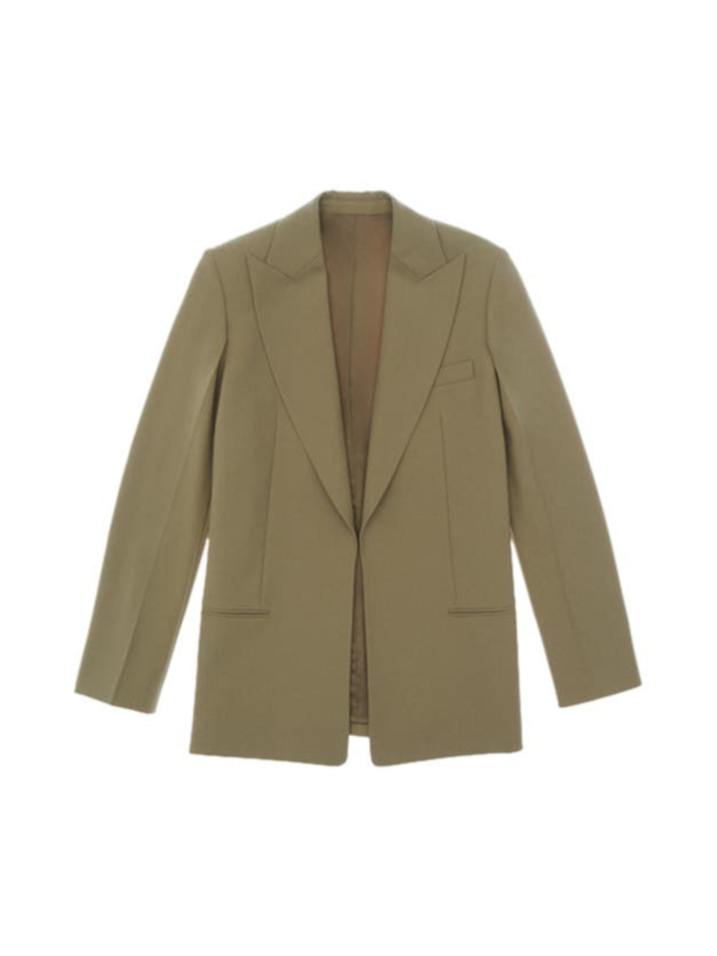 HELMUT LANG Womens Green Pocketed Open Front Notched Lapel Lined Vented Cuffs Wear To Work Blazer Jacket 0
