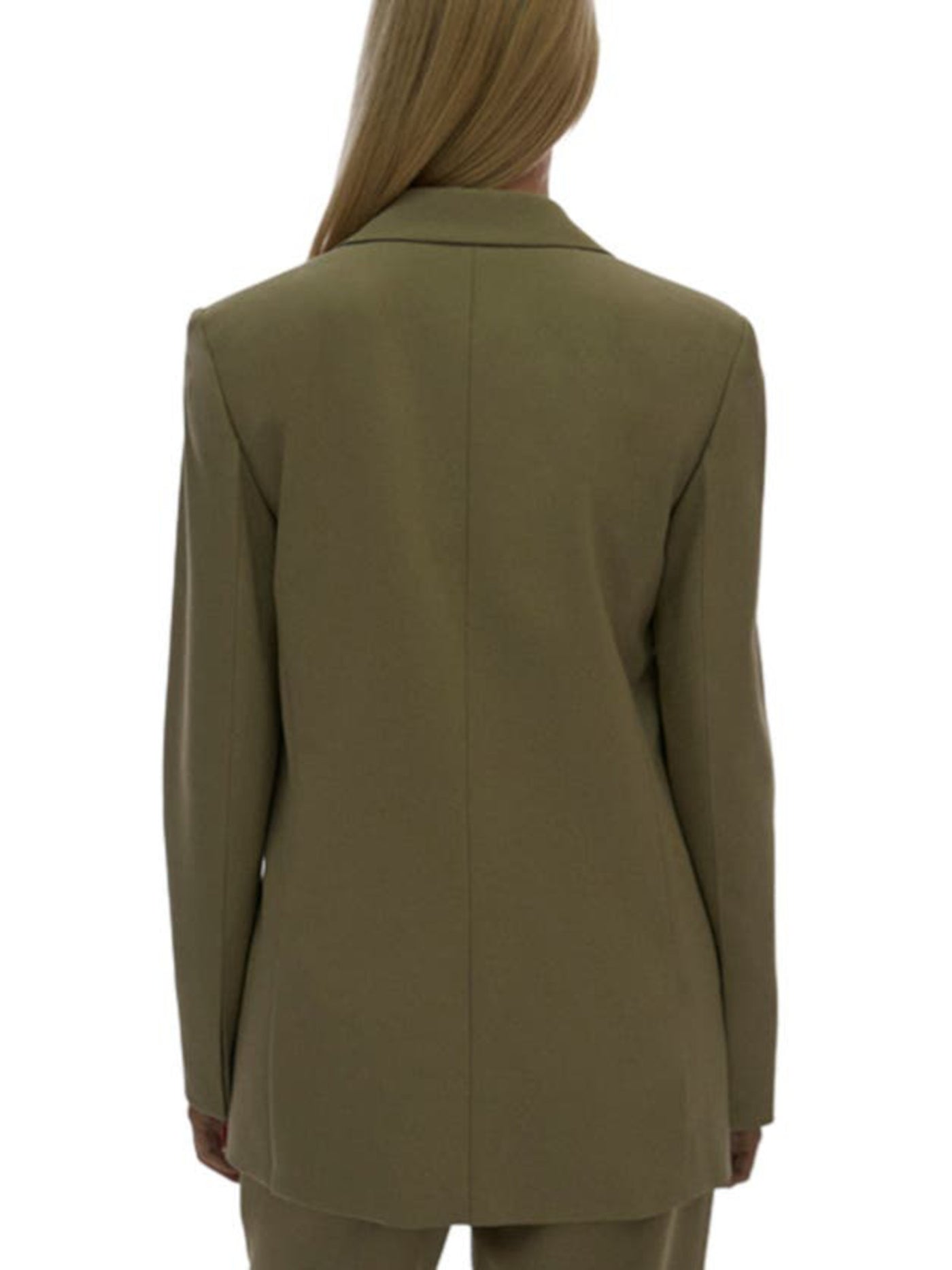 HELMUT LANG Womens Green Pocketed Open Front Notched Lapel Lined Vented Cuffs Wear To Work Blazer Jacket 6