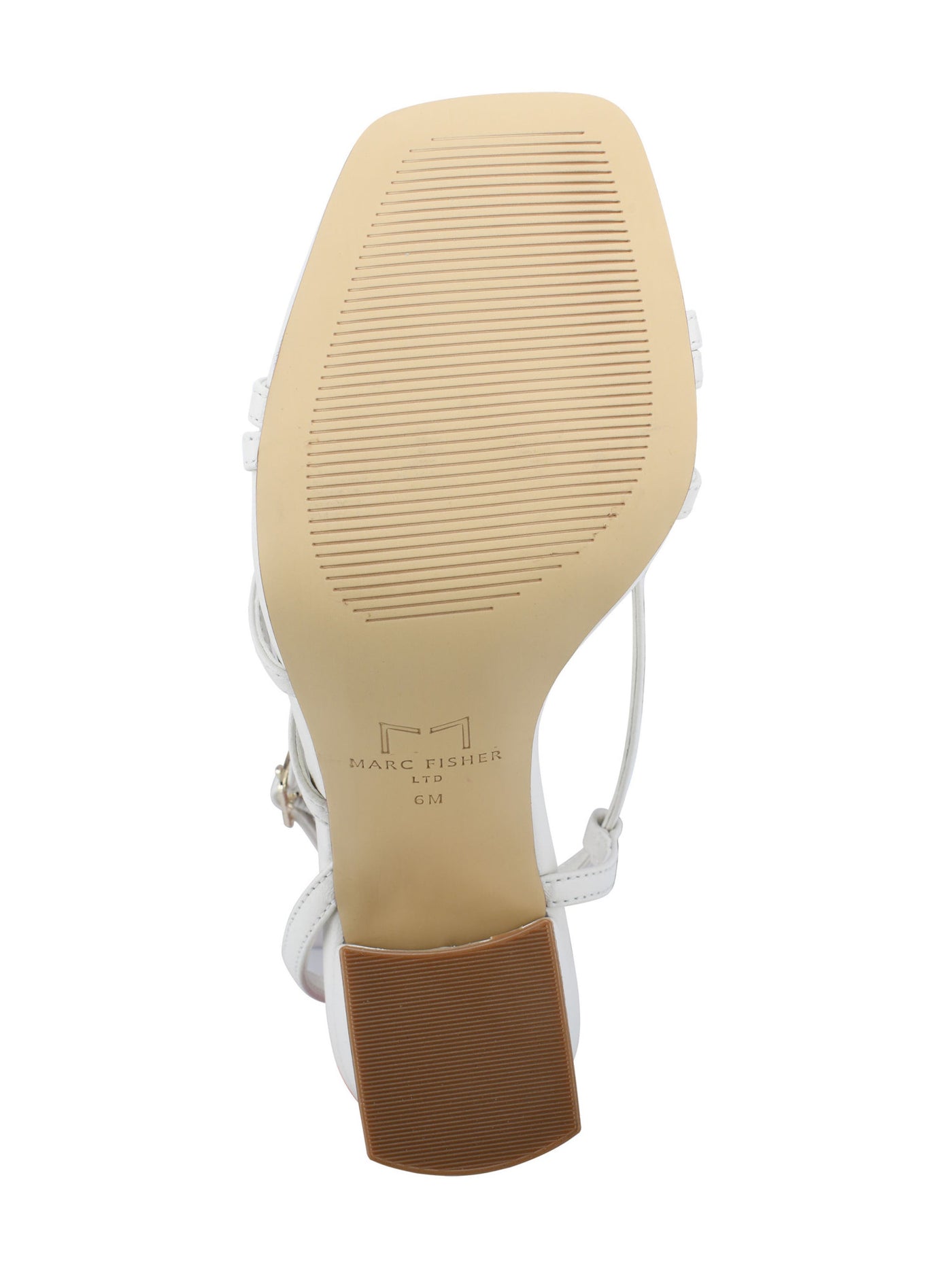 MARC FISHER Womens Ivory Padded Ankle Strap Edalyn Square Toe Block Heel Buckle Leather Heeled M