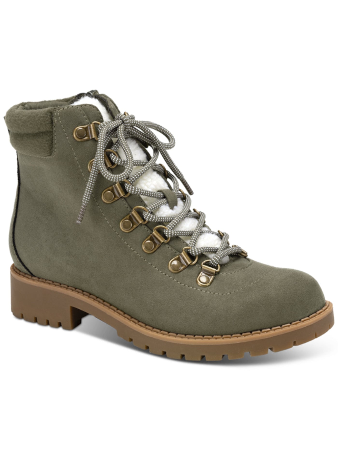 STYLE & COMPANY Womens Green Lug Sole Maariah Round Toe Lace-Up Booties 5 M