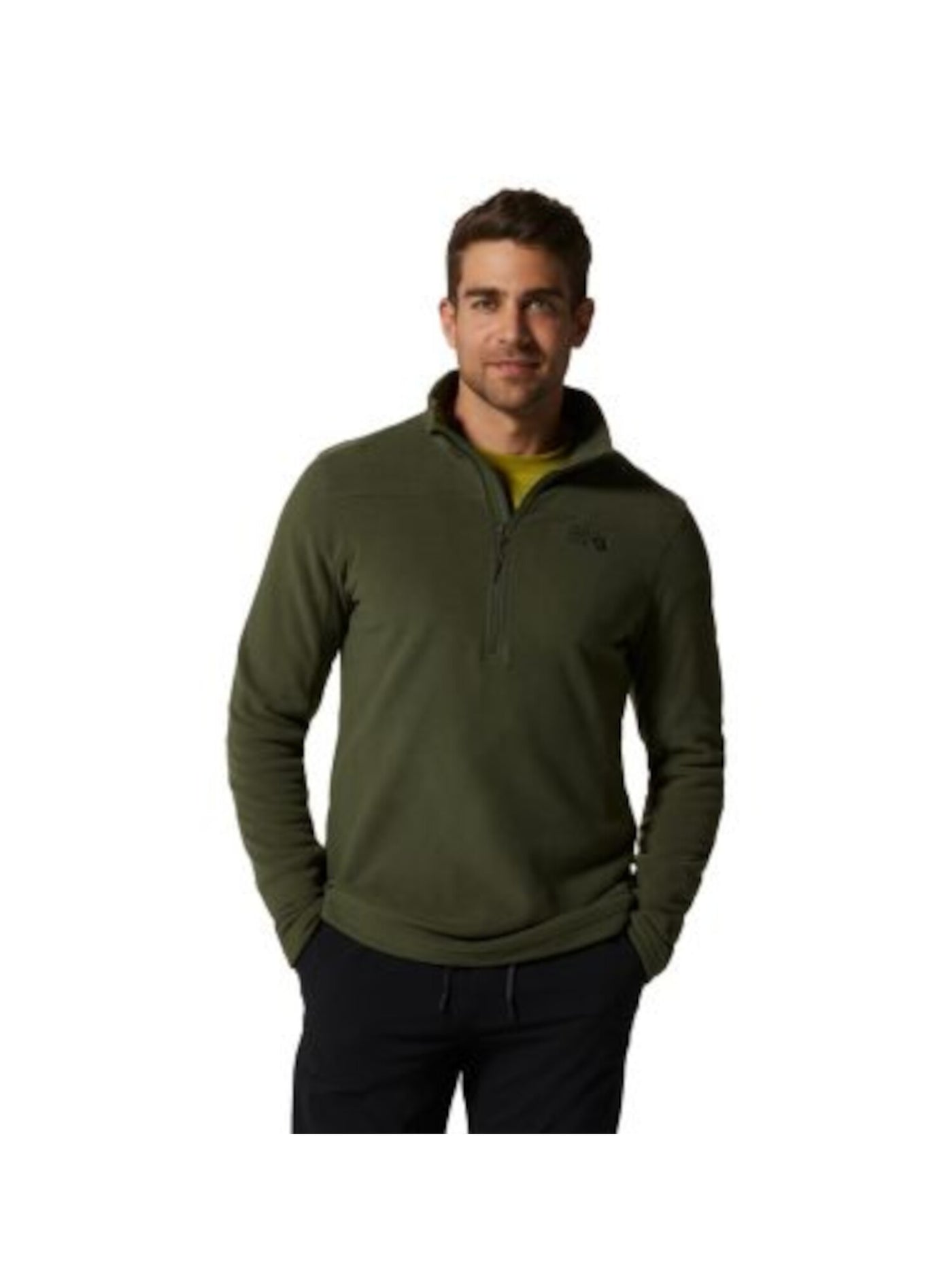 MOUNTAIN HARD WEAR Mens Green Long Sleeve Stand Collar Quarter-Zip Moisture Wicking Sweatshirt S