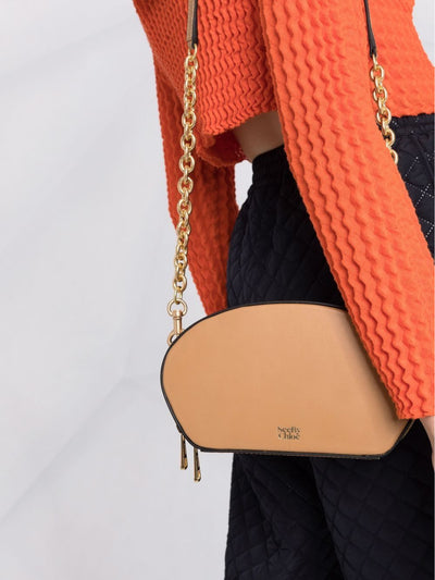 SEE BY CHLOE Women's Brown Solid Canvas Single Strap Crossbody Handbag Purse