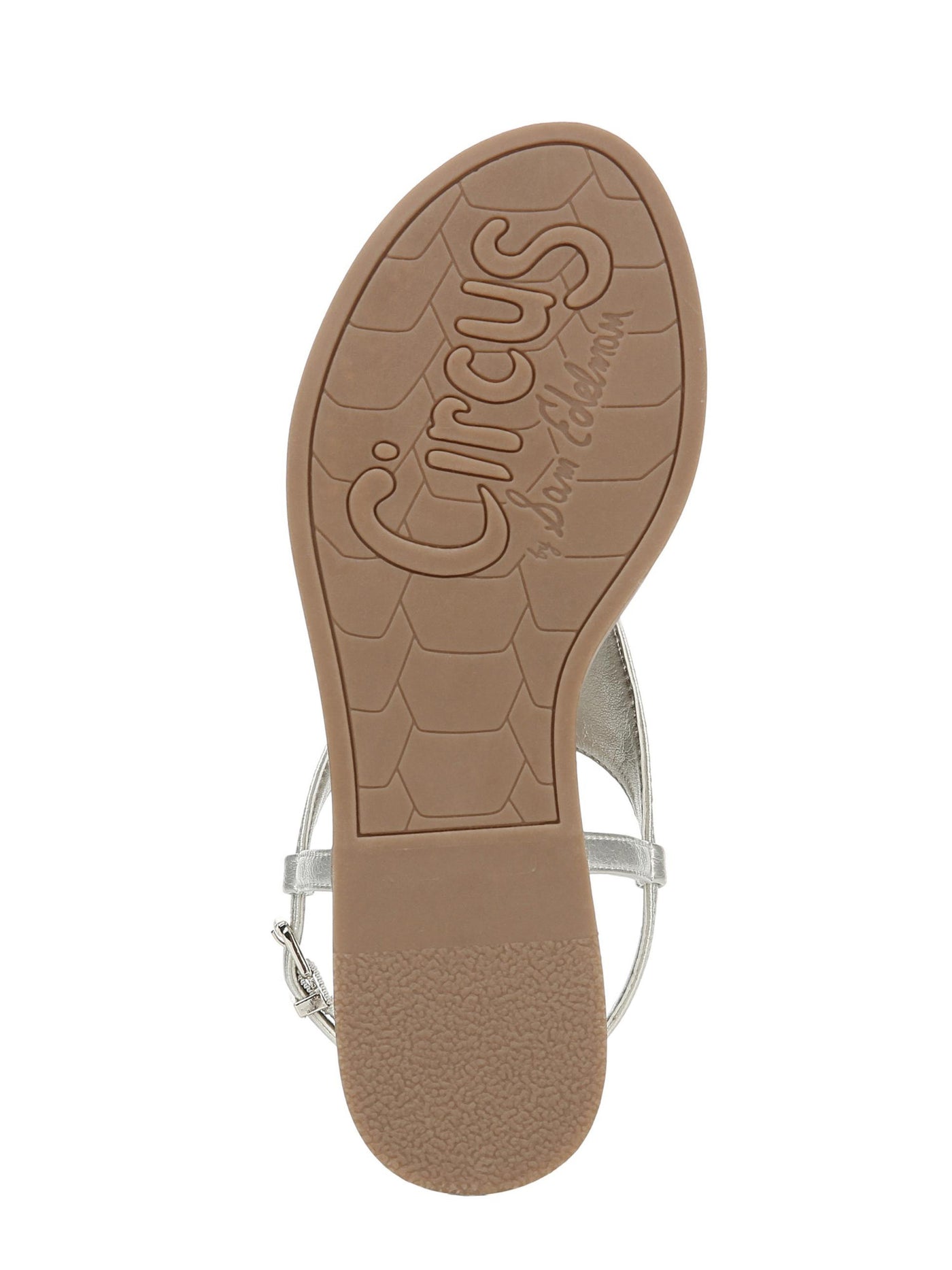 CIRCUS BY SAM EDELMAN Womens Gold Logo Padded Carolina Round Toe Buckle Thong Sandals Shoes