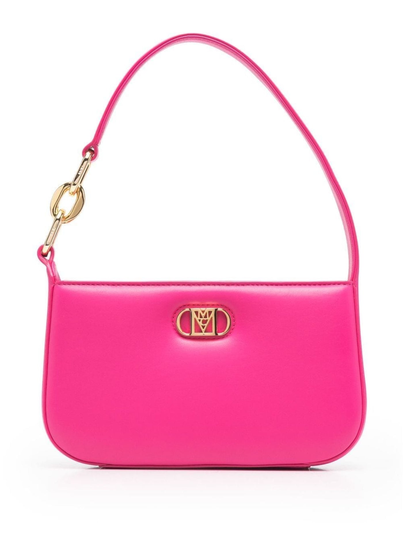 MCM Women's Pink Solid Leather Single Strap Shoulder Bag