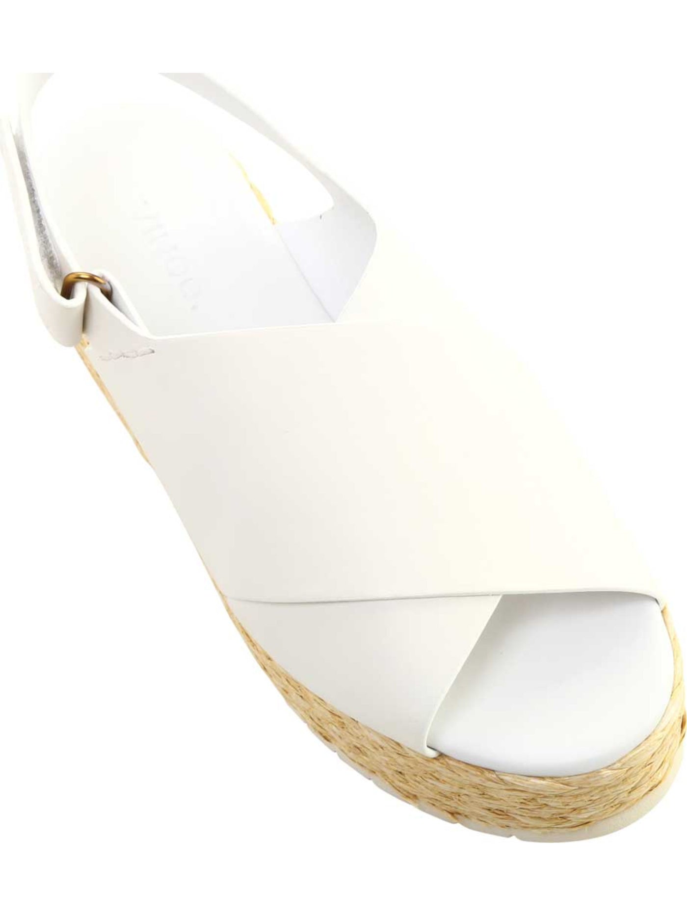 VINCE. Womens White 1-1/2" Platform Padded Jesson Round Toe Wedge Leather Espadrille Shoes M