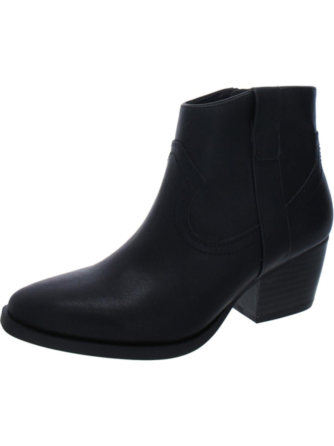 STYLE & COMPANY Womens Black Comfort Perriee Almond Toe Block Heel Zip-Up Western Boot 5 M