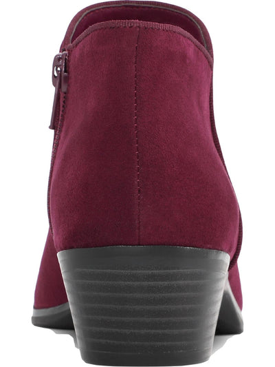 STYLE & COMPANY Womens Maroon Cushioned Wileyy Round Toe Zip-Up Dress Booties 7 W