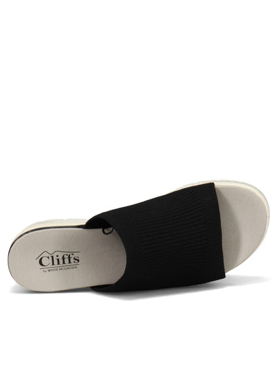 CLIFFS BY WHITE MOUNTAIN Womens Black 1" Platform Comfort Typhoon Round Toe Wedge Slip On Slide Sandals Shoes 7.5 M