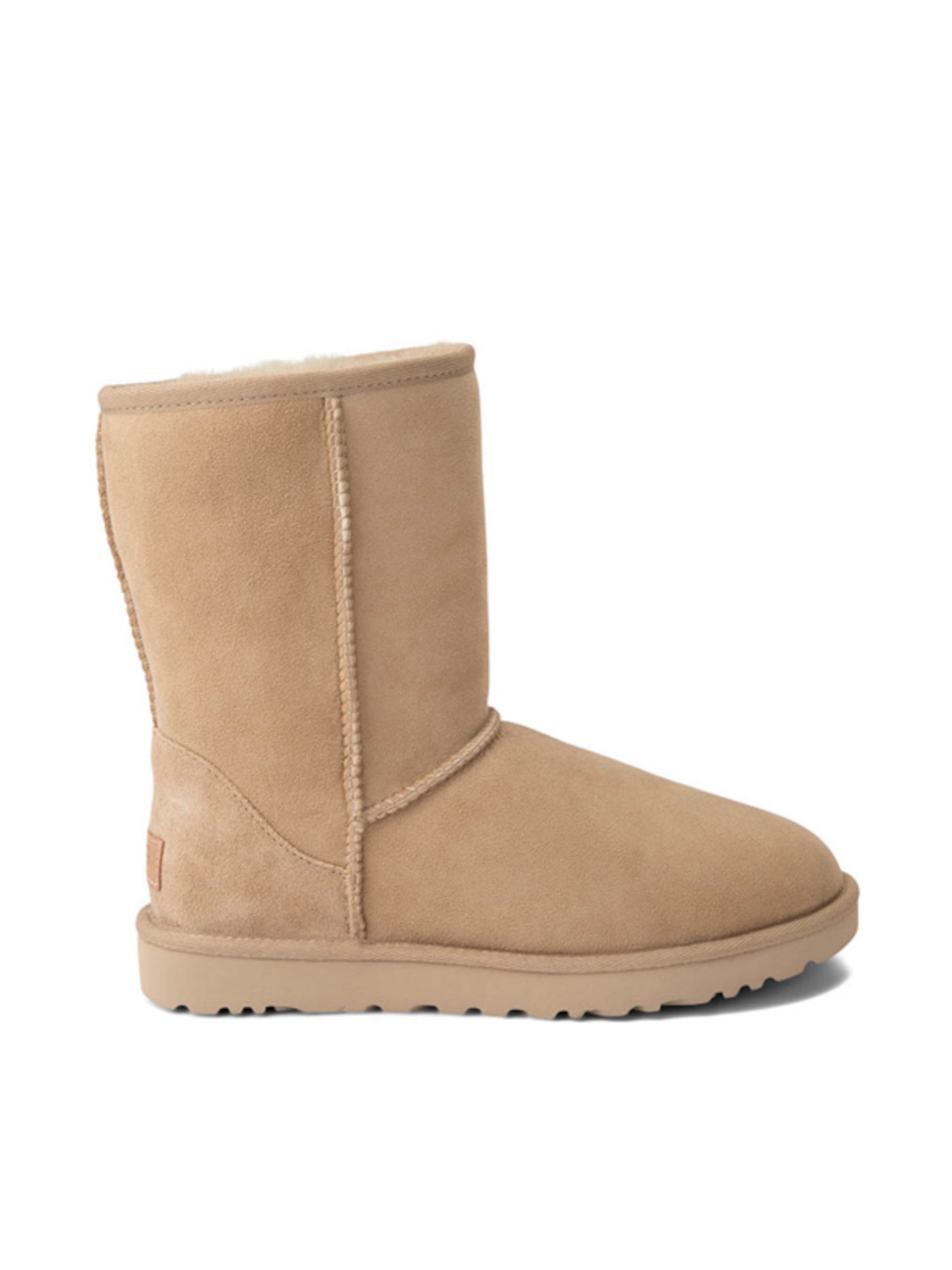 UGG Womens Beige Repel Moisture And Stains Cushioned Classic Ii Round Toe Leather Winter Boots 8