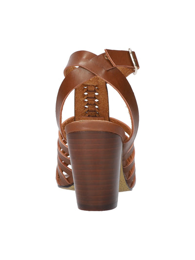 BELLA VITA Womens Tan Brown Adjustable Padded Lissie Round Toe Block Heel Buckle Dress Sandals Shoes 10 WW