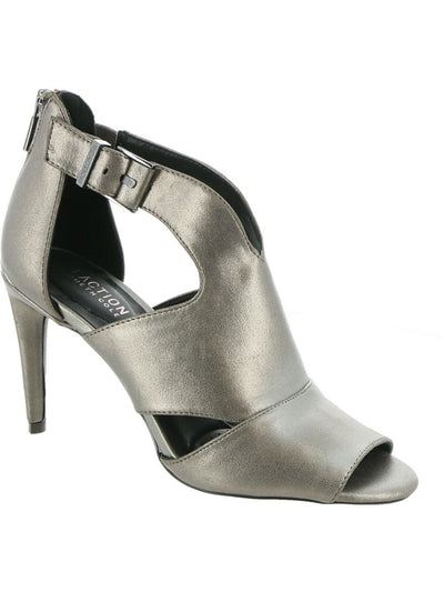 KENNETH COLE Womens Beige Cutouts At Sides Adjustable Strap Comfort Kick 85 Peep Toe Stiletto Zip-Up Dress Sandals 6 M