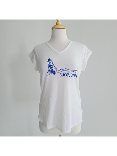 STYLE & COMPANY Womens White Graphic Short Sleeve V Neck T-Shirt Plus 1X