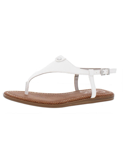 CIRCUS BY SAM EDELMAN Womens White Padded Carolina Round Toe Buckle Thong Sandals 10 M