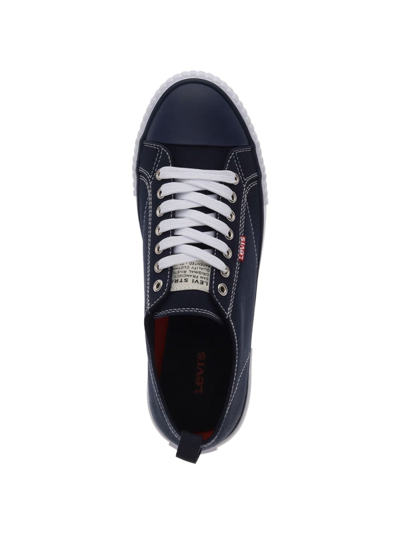 LEVI'S Mens Navy Removable Insole Cushioned Anikin Round Toe Lace-Up Sneakers Shoes 10 M