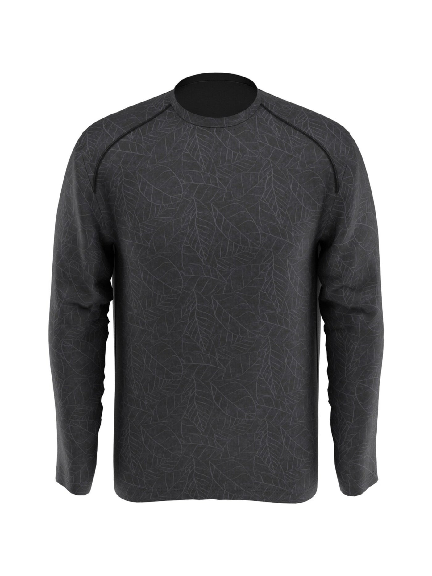 HYBRID APPAREL Mens Gray Patterned Long Sleeve Crew Neck Moisture Wicking Moisture Wicking Shirt XL