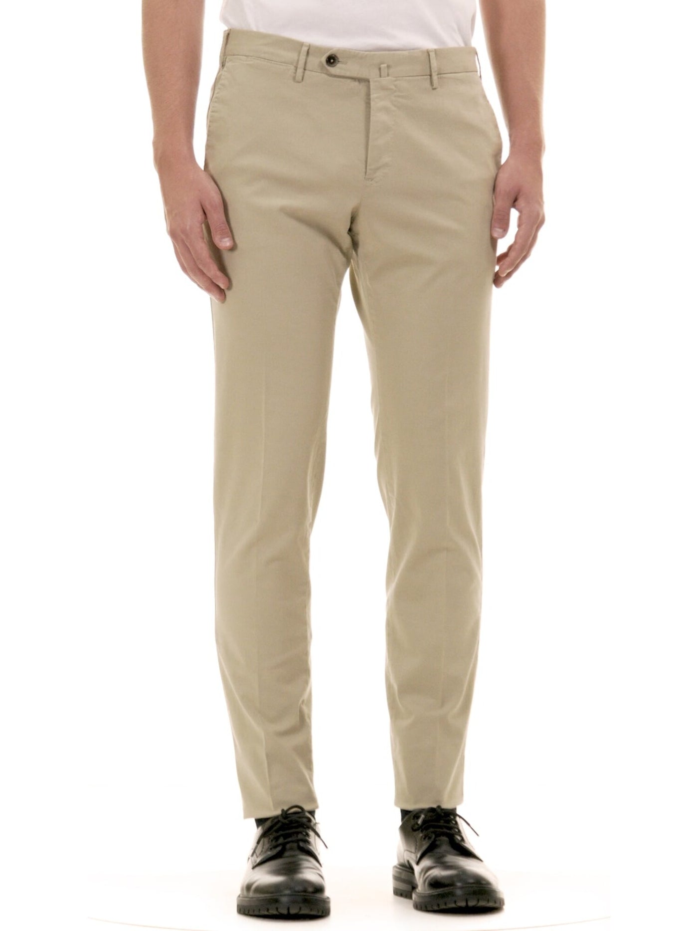 TORIN OPIFICIO Mens Beige Tapered, Slim Fit Cashmere Pants 46
