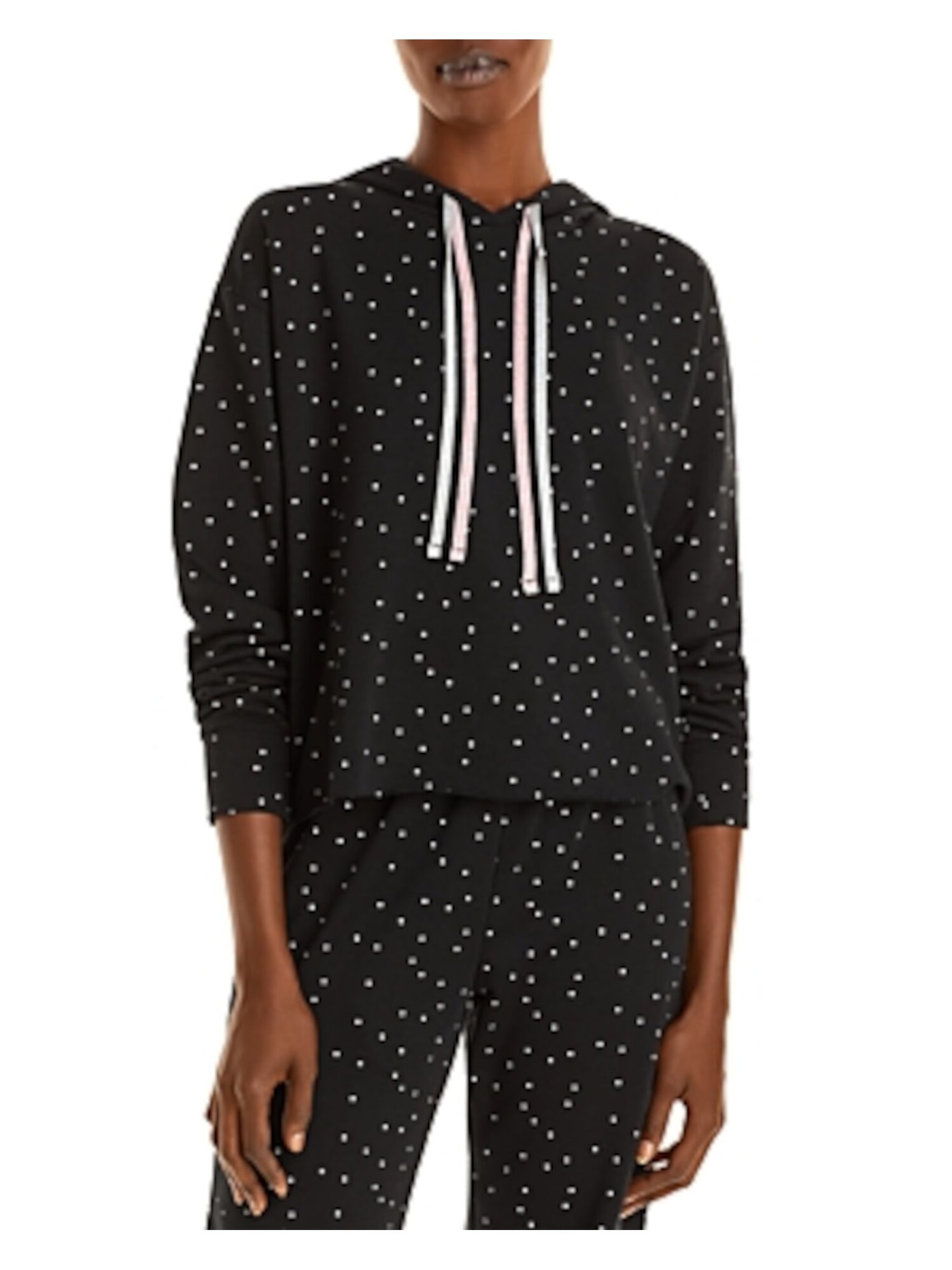 KNIT RIOT Womens Long Sleeve Crew Neck Drawstring Hoodie Top