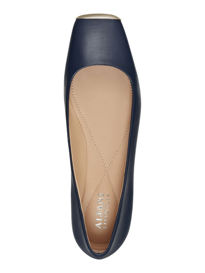 ALFANI Womens Navy Flexible Sole Padded Metallic Neptoon Square Toe Slip On Flats Shoes 6 M