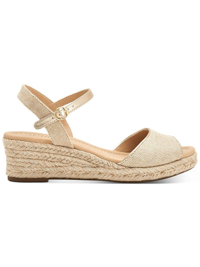 CHARTER CLUB Womens Beige Ankle Strap Luchia Round Toe Wedge Buckle Espadrille Shoes 10.5 M