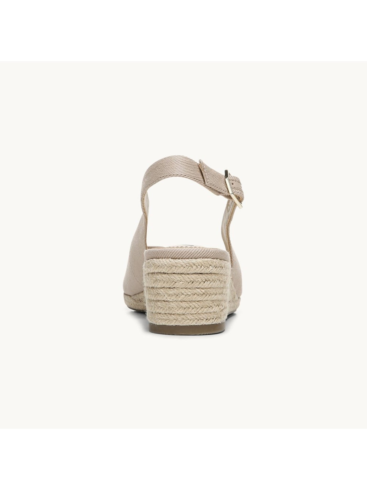 LIFE STRIDE Womens Beige 1/2" Platform Adjustable Padded Socialite Round Toe Wedge Buckle Espadrille Shoes 5 M