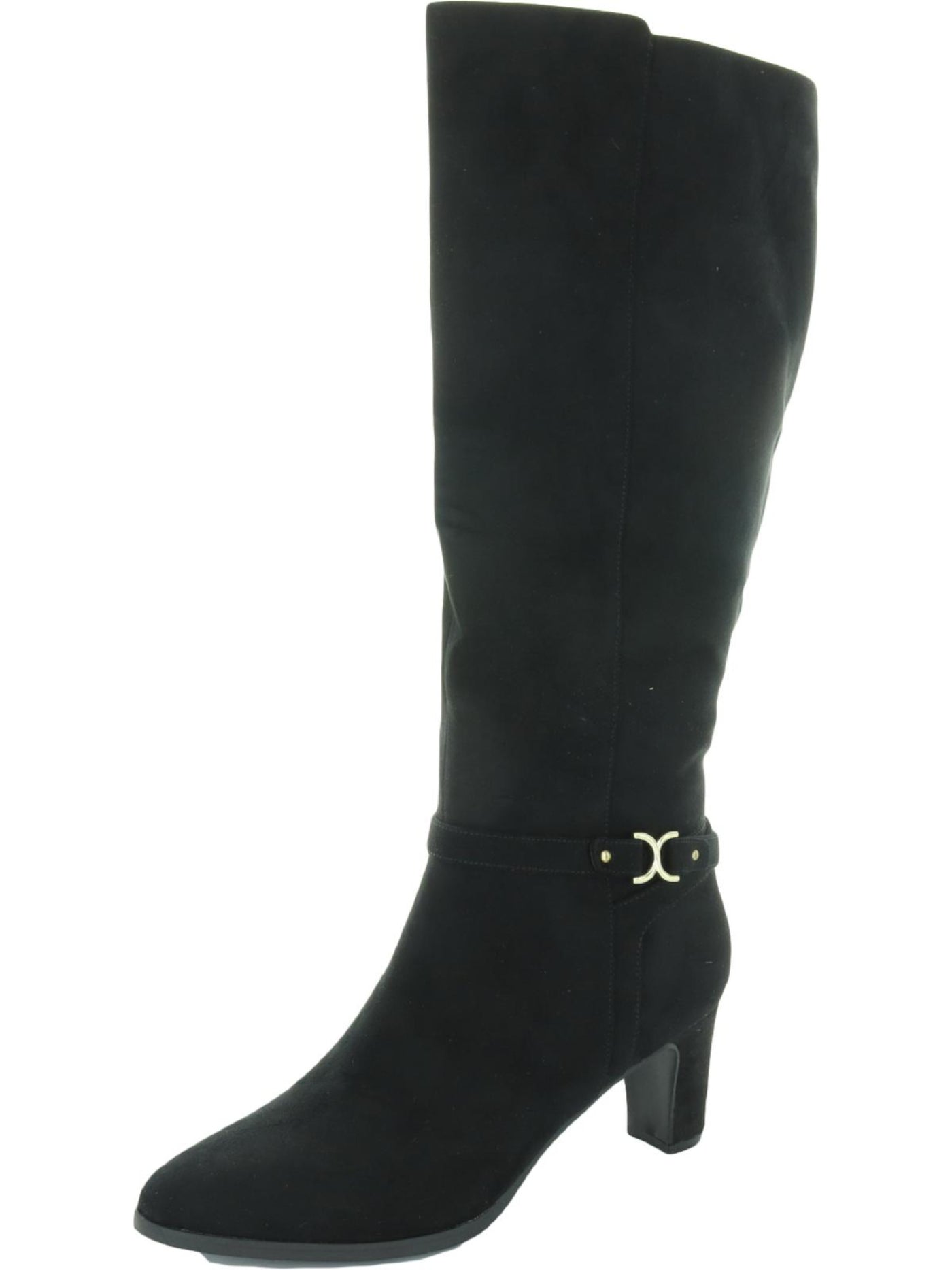 CHARTER CLUB Womens Black Metallic Hardware Slip Resistant Padded Palmaa Almond Toe Block Heel Zip-Up Boots Shoes 6 M