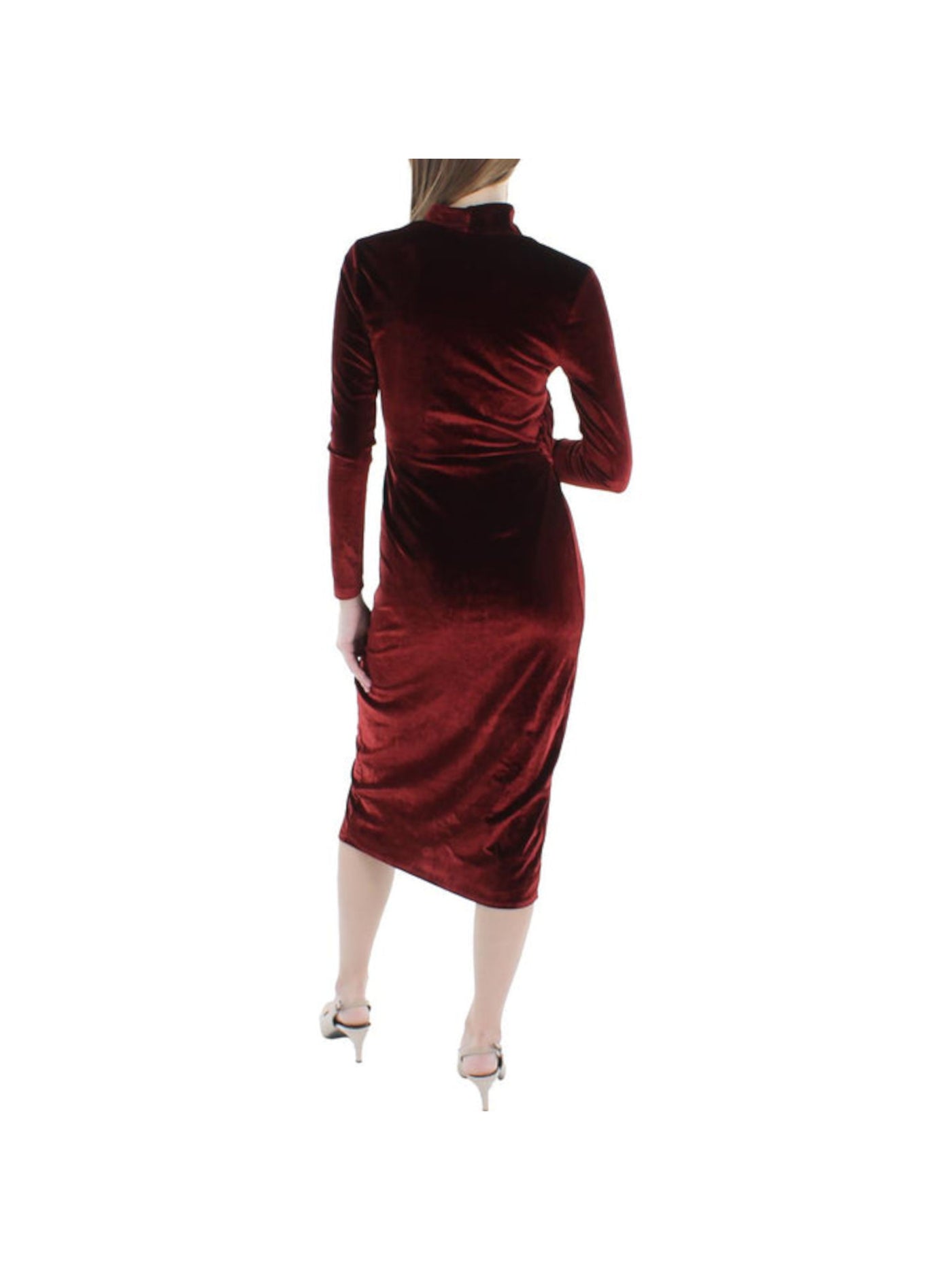 RACHEL RACHEL ROY Womens Red Long Sleeve Surplice Neckline Below The Knee Cocktail Faux Wrap Dress XL
