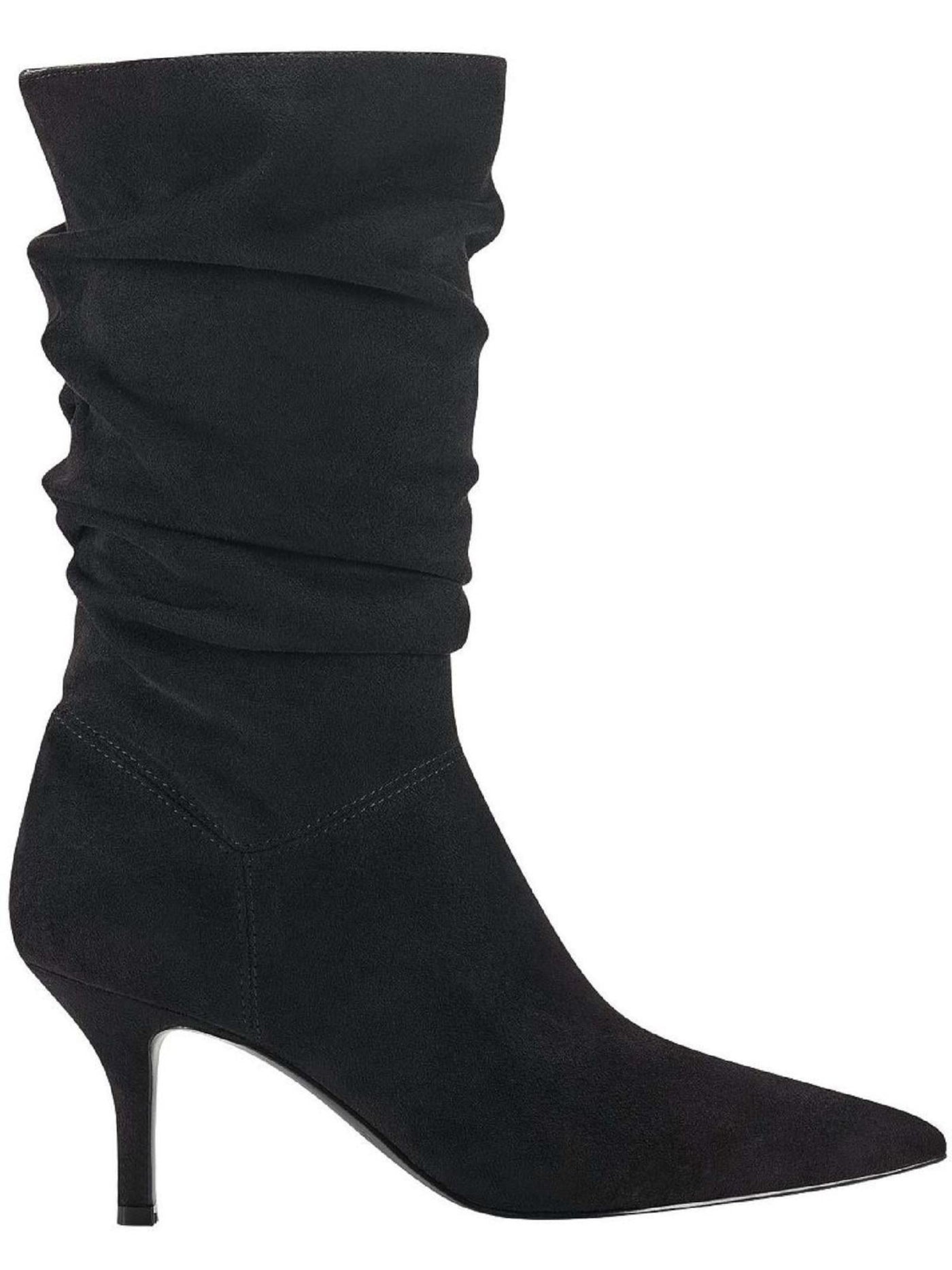 MARC FISHER Womens Black Padded Ruched Manya Pointed Toe Stiletto Dress Slouch Boot 5.5 M