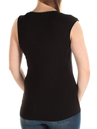 INC Womens Black Sleeveless Scoop Neck Top M