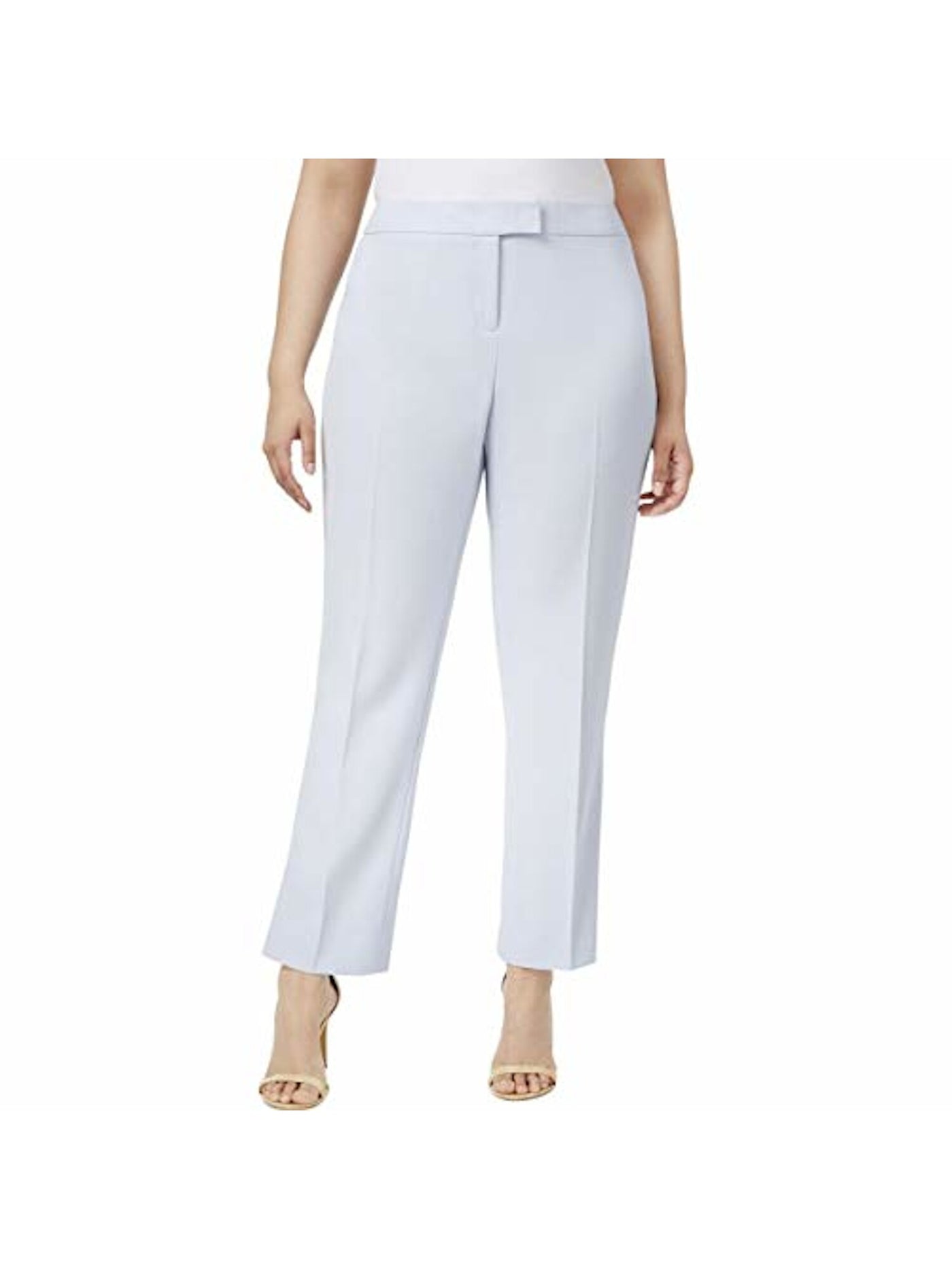 ANNE KLEIN Womens Light Blue Straight leg Pants Plus 18W