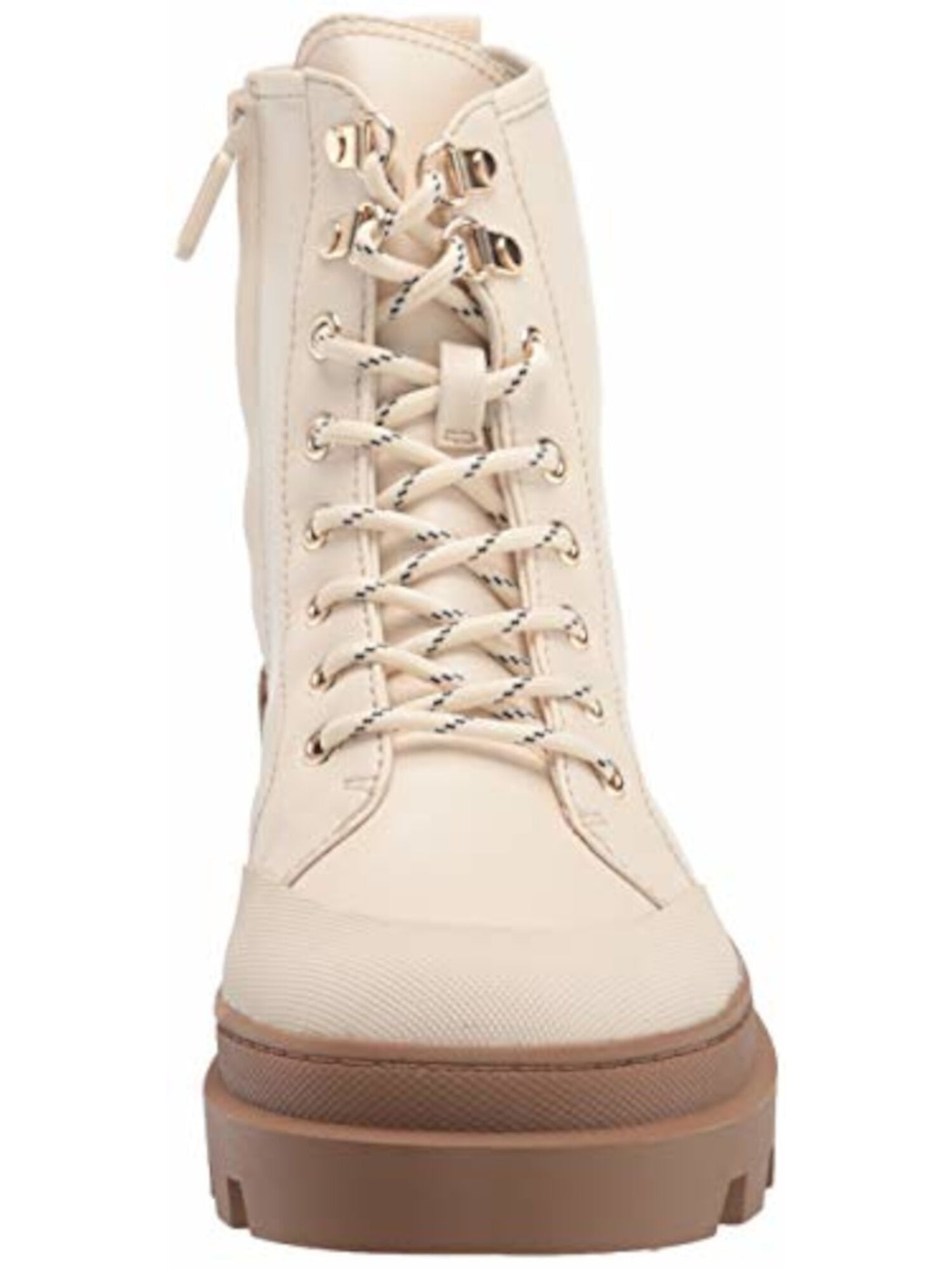 CIRCUS By Sam Edelman Womens Ivory 1" Platform Lug Sole Round Toe Block Heel Lace-Up Hiking Boots 9