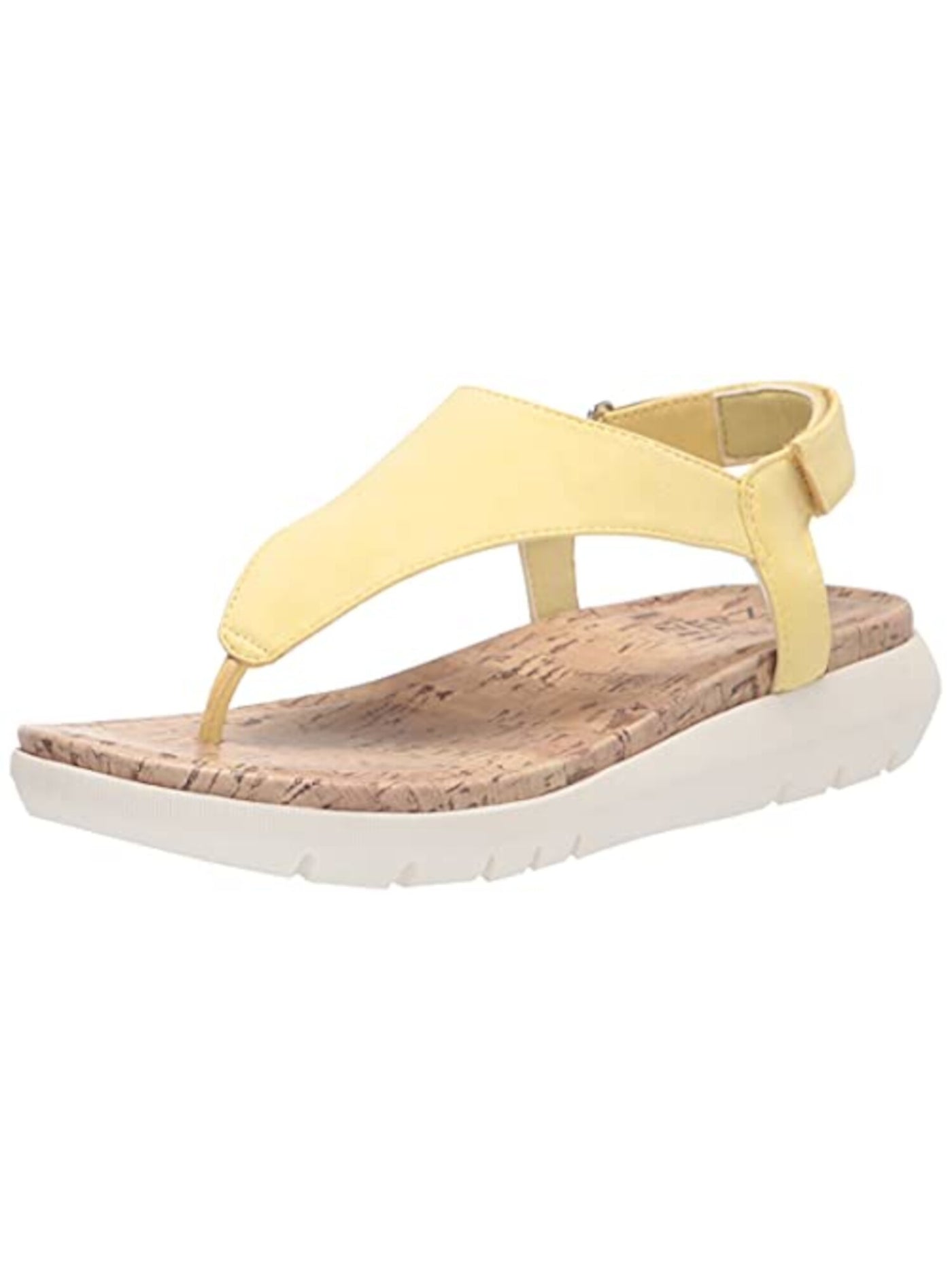 NATURALIZER Womens Iced Lemon Yellow Lightweight Adjustable Non-Slip Comfort Meghan Round Toe Wedge Thong Sandals Shoes 10 M