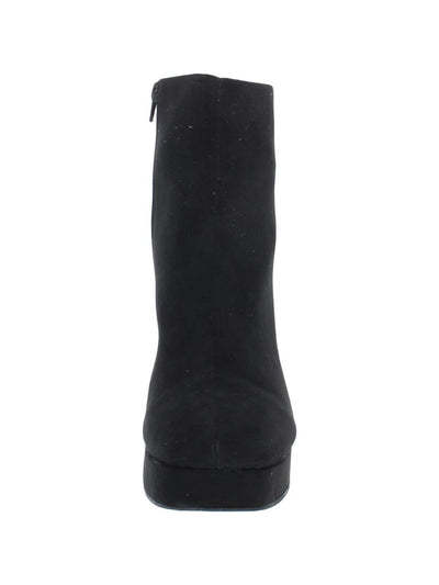 WILD PAIR Womens Black 1" Platform Padded Slip Resistant Coraa Round Toe Block Heel Zip-Up Booties 11 M