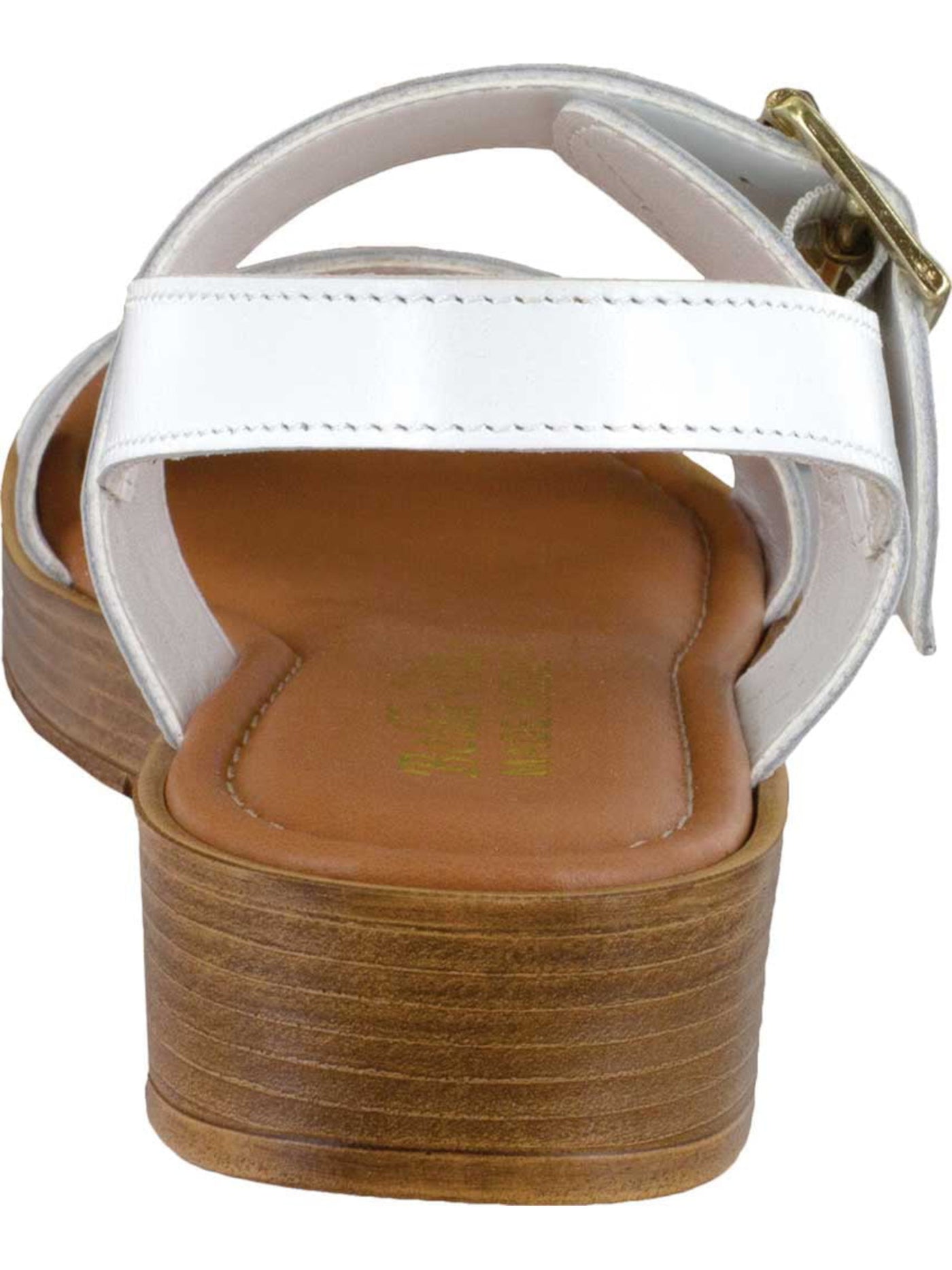 BELLA VITA Womens White 1/2 Platform Adjustable Padded Comfort Tay-italy Round Toe Wedge Buckle Leather Slingback Sandal 10 M