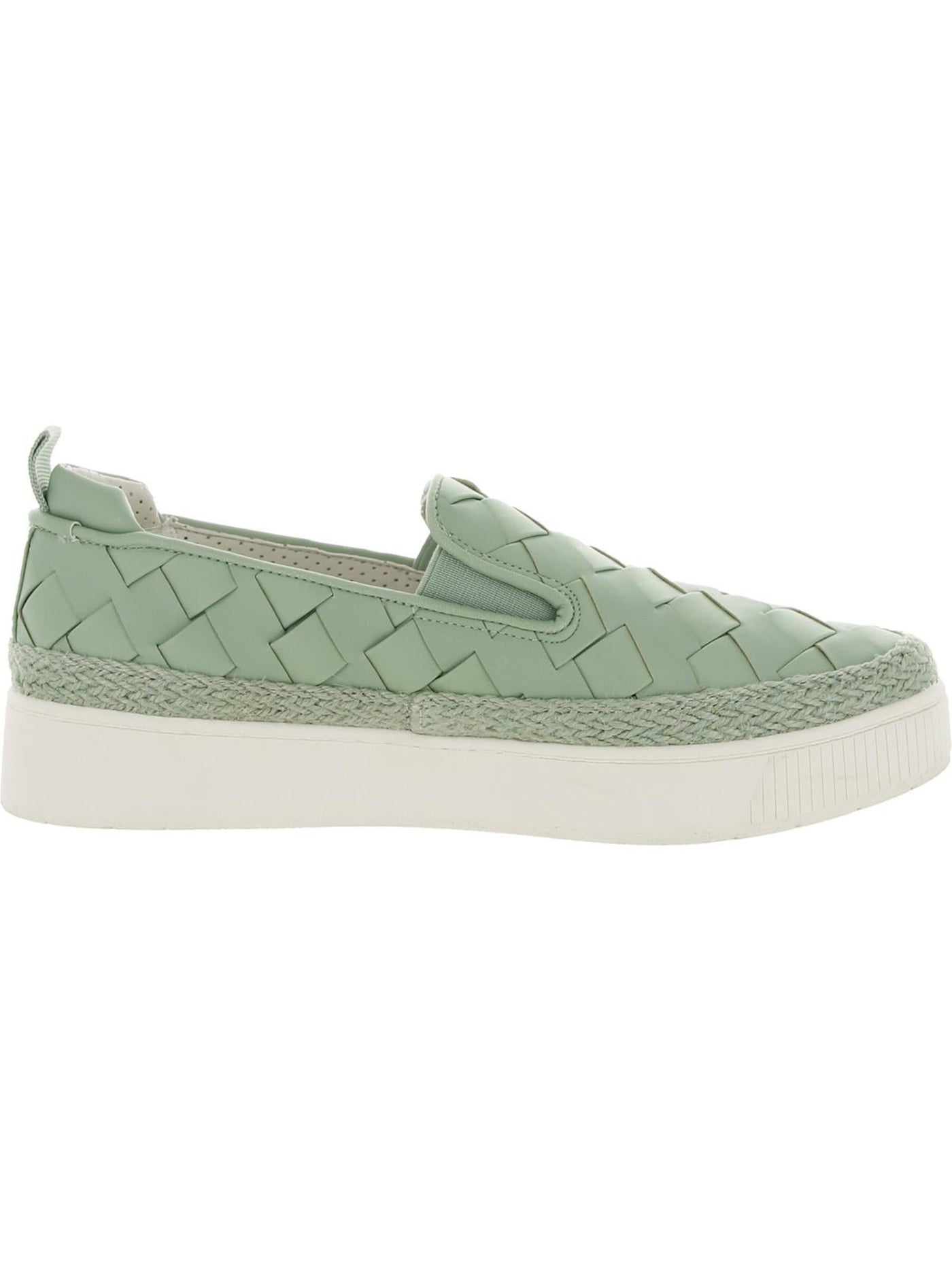 FRANCO SARTO Womens Green Padded Back Pull-Tab Woven Goring Homer 3 Almond Toe Platform Slip On Sneakers Shoes 6.5 M