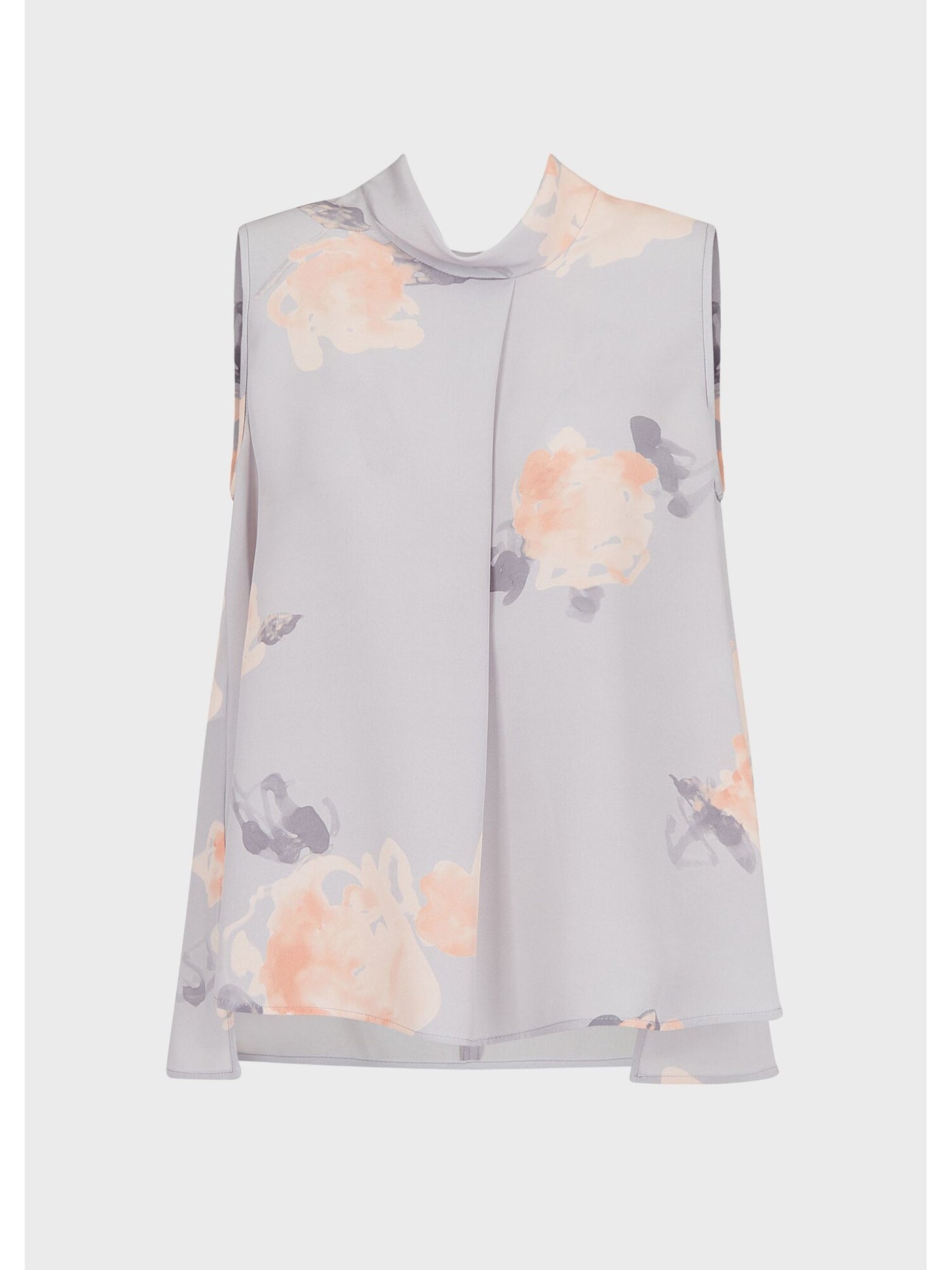 EMPORIO ARMANI Womens Silver Silk Floral Evening Blouse 38