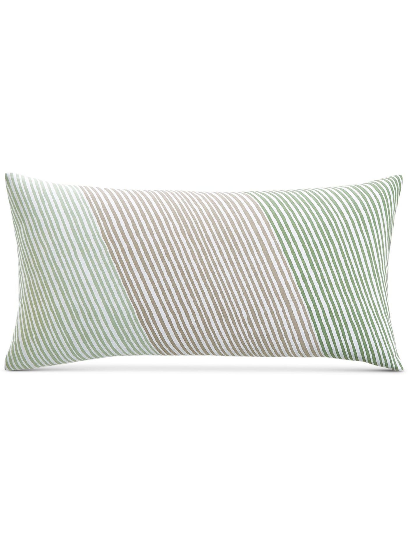 CHARTER CLUB Damask Designs White Striped 12 X 24 Decorative Pillow