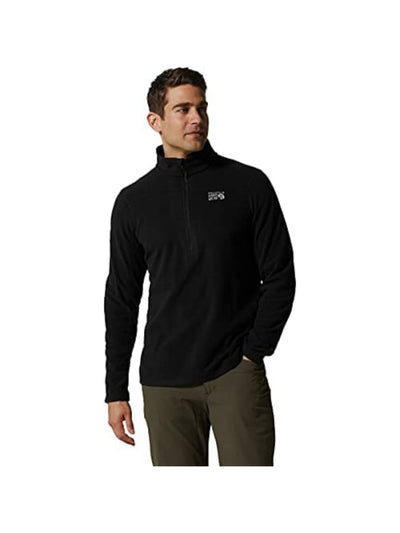 MOUNTAIN HARD WEAR Mens Black Long Sleeve Stand Collar Quarter-Zip Moisture Wicking Sweatshirt S